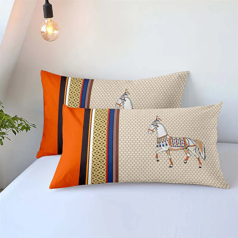Housse de Couette et Deux Taies Cheval Classique 240cm