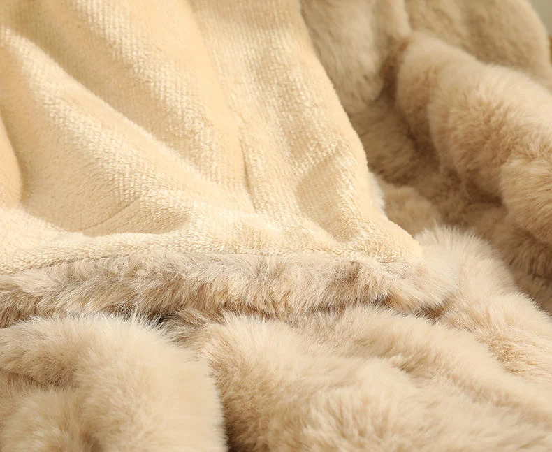 Couverture Polaire Plaid Fourrure Fausse Laine 850 g/m²