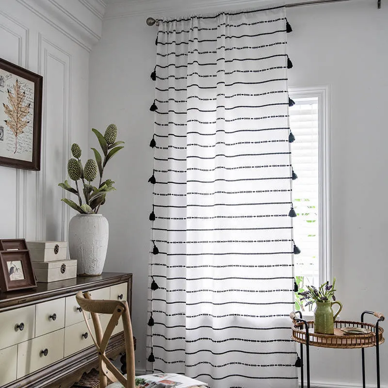 Rideau Tamisant à Franges Galon Fronceur 132 x H180 cm Blanc