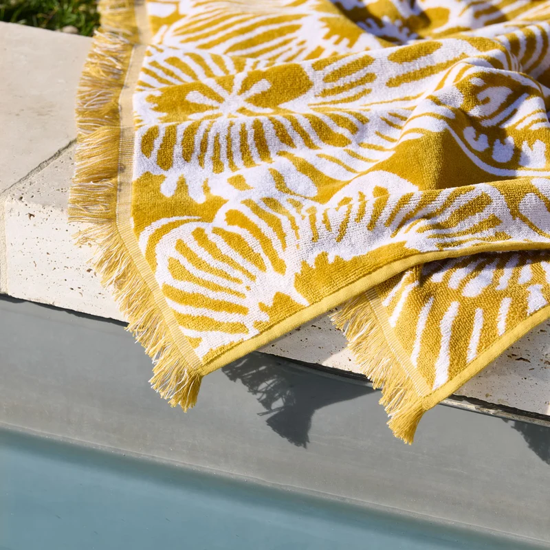 Drap de plage Soléa - Velours de coton jacquard 450g/m²
