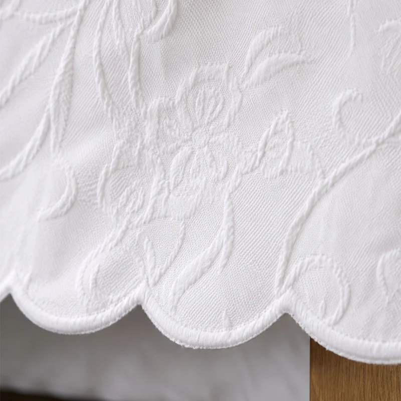 Jeté de lit Plume de Coton - Coton piqué jacquard