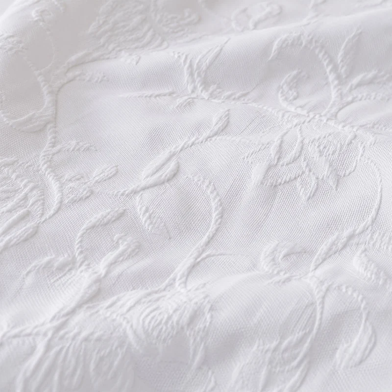 Jeté de lit Plume de Coton - Coton piqué jacquard