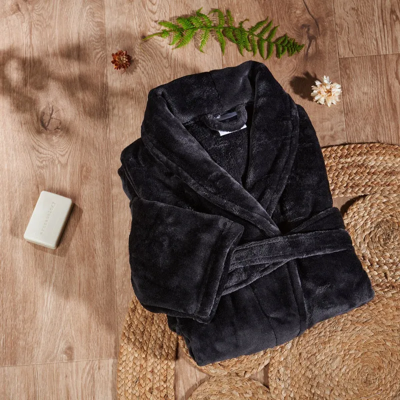Peignoir mixte col chale - Polaire 100% polyester