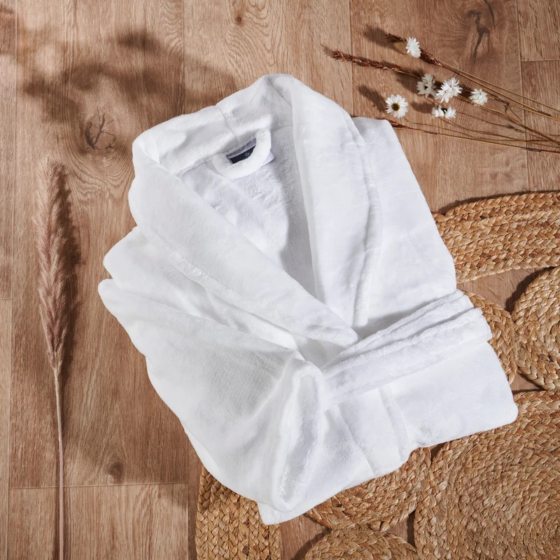Peignoir mixte col chale - Polaire 100% polyester