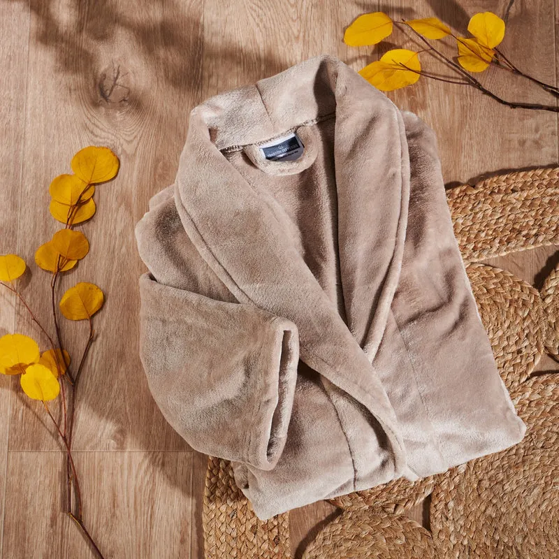 Peignoir mixte col chale - Polaire 100% polyester