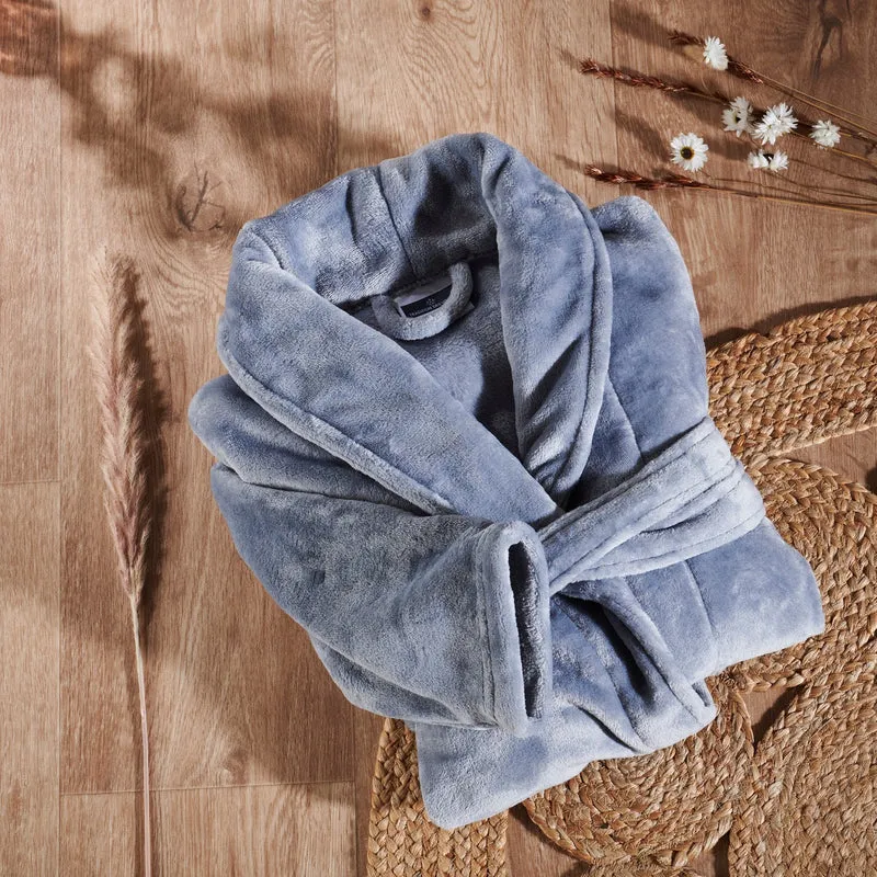Peignoir mixte col chale - Polaire 100% polyester