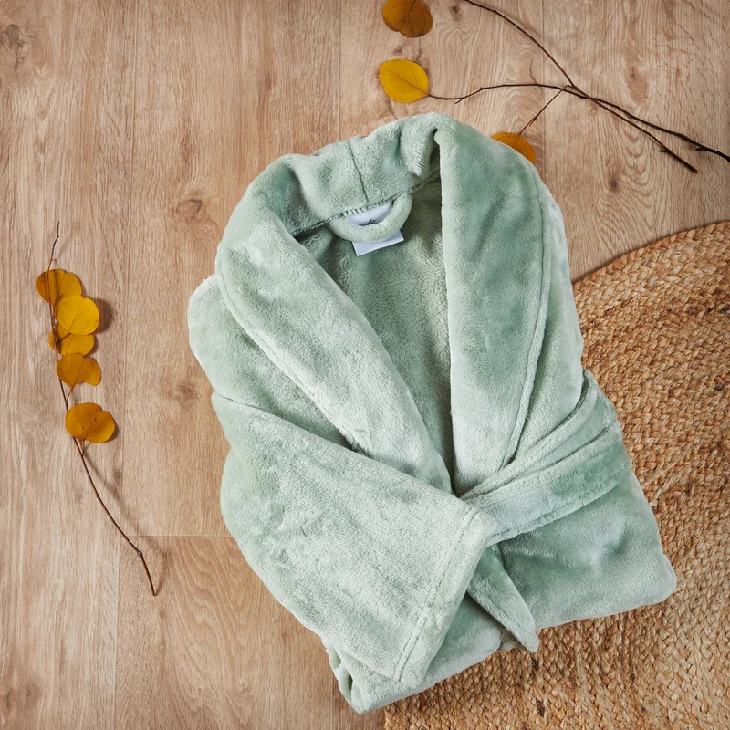 Peignoir mixte col chale - Polaire 100% polyester