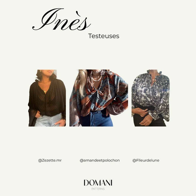 PATRON DE COUTURE PDF | Blouse & robe Inès | Domani Patterns | FRANÇAIS SEULEMENT
