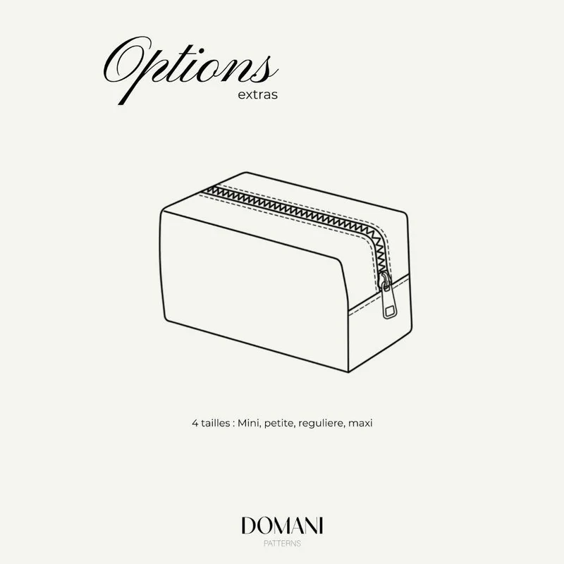 PATRON DE COUTURE PDF | Pochette zippée Chloé | Domani | FRANÇAIS SEULEMENT
