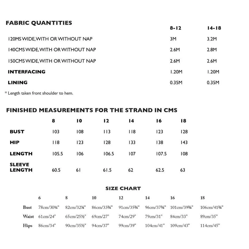 PATRON DE COUTURE PDF | The Strand Coat | Merchant & Mills | UK 6–18