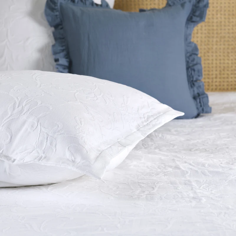 Taie d'oreiller Plume de Coton - Coton piqué jacquard