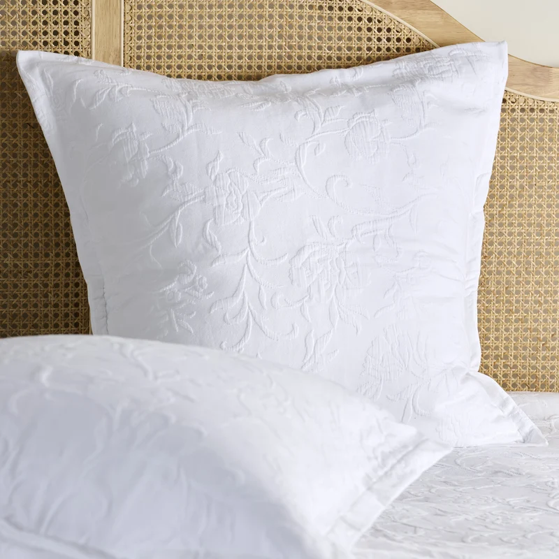 Taie d'oreiller Plume de Coton - Coton piqué jacquard