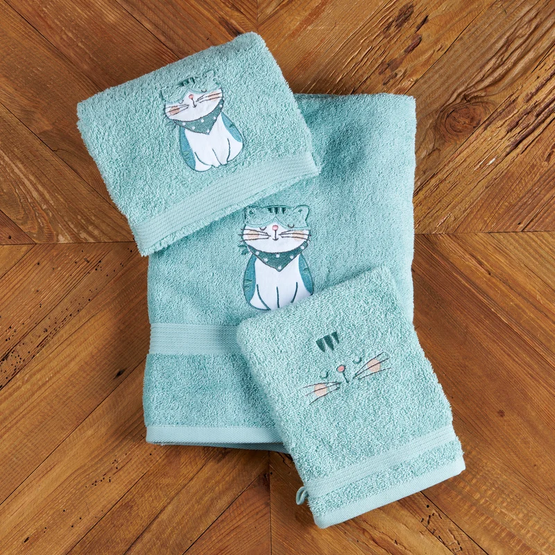 Gant de toilette Les Petits Félins - Coton 450g/m²