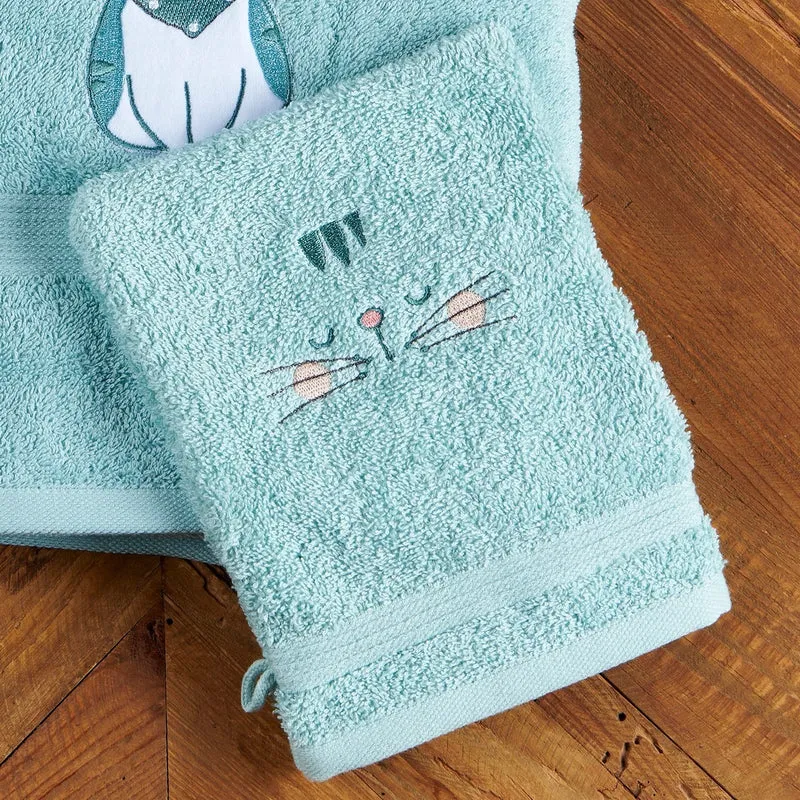 Gant de toilette Les Petits Félins - Coton 450g/m²