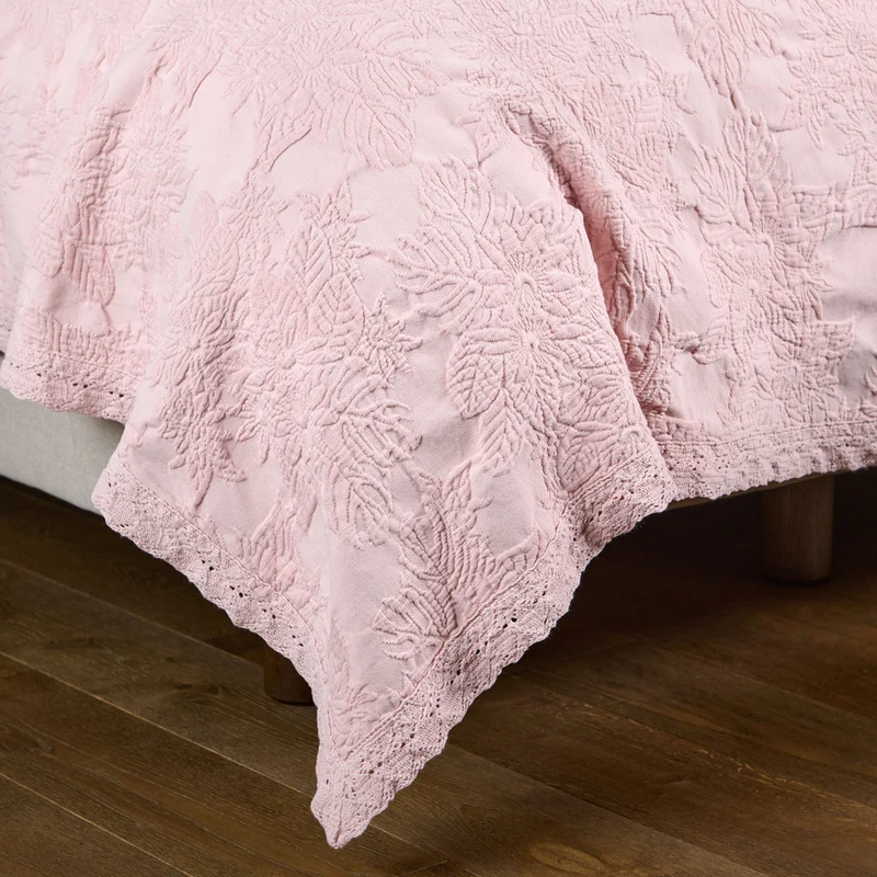 Couvre-lit Adèle - Coton piqué jacquard