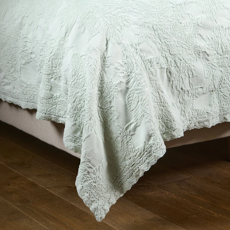 Couvre-lit Adèle - Coton piqué jacquard