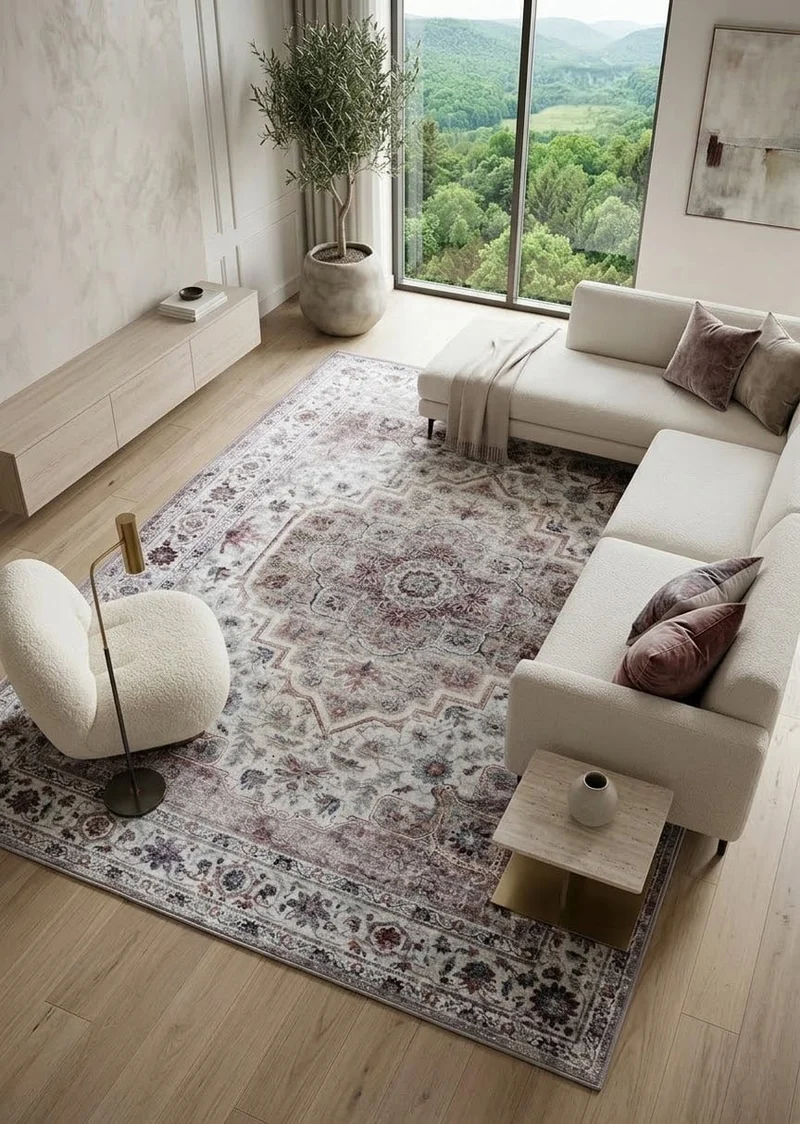 Tappeto Classico Vintage Printed Grigio