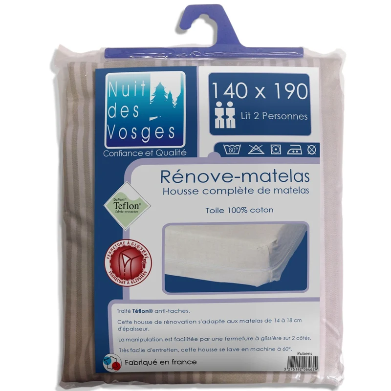 Housse zippée Rénove-Matelas - 100% coton