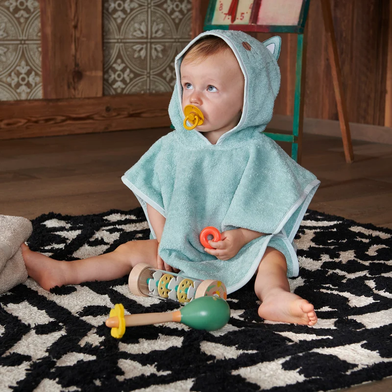Poncho Les Petits Félins - Coton 450g/m²