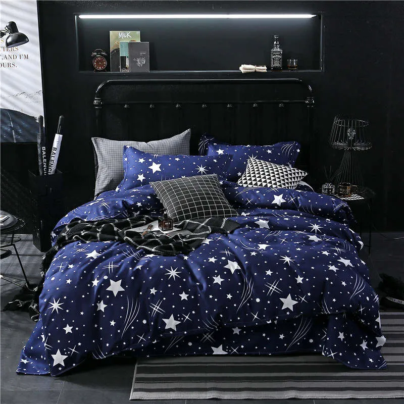 Housse de Couette et Deux Taies Imprimé Etoile 240cm