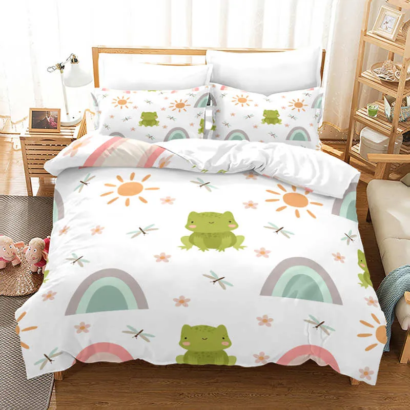 Housse de Couette et Deux Taies Grenouille 240cm
