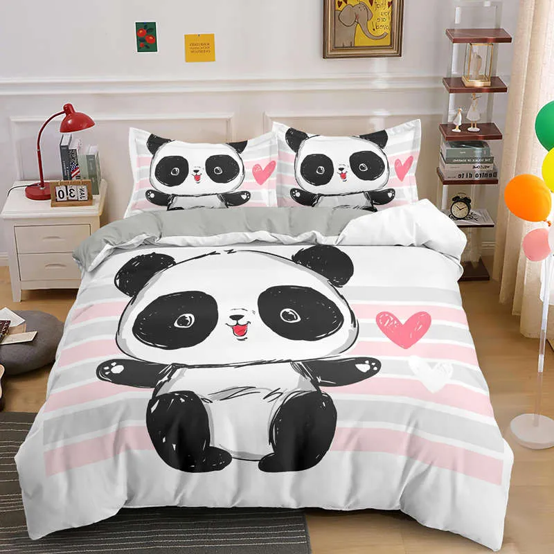 Housse de Couette Enfant et Deux Taies Panda 200 cm