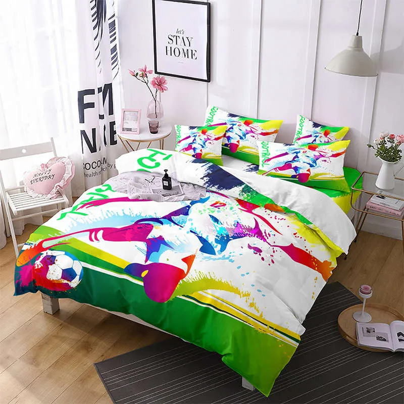 Housse de couette et Deux Taies Football Couleur 240cm