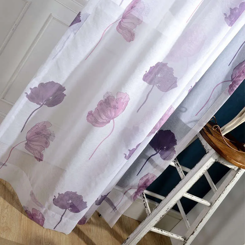 Voilage à œillets Fleur Lotus Imprimé 140 X 240 cm