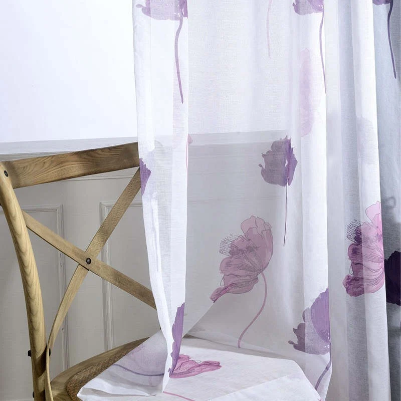 Voilage à œillets Fleur Lotus Imprimé 140 X 240 cm