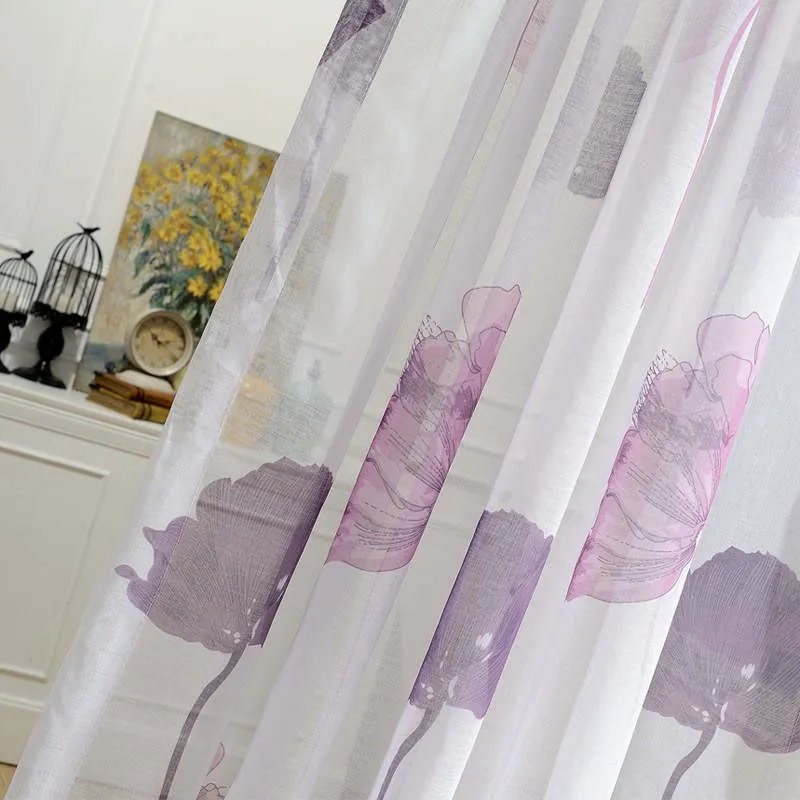 Voilage à œillets Fleur Lotus Imprimé 140 X 240 cm