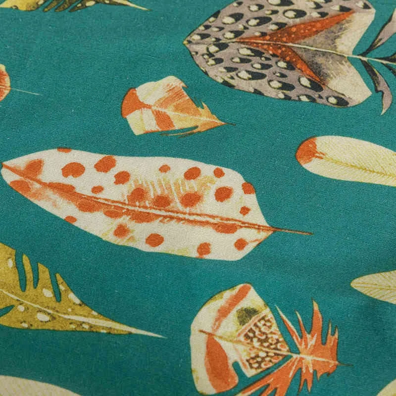 Rideau à œillets Tamisant Végétal Motif Vert Emeraude