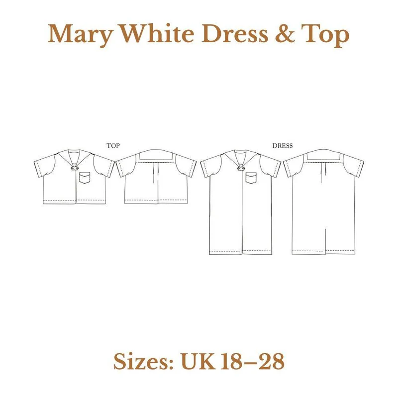 PATRON DE COUTURE PDF | Mary White Robe & Haut | Merchant & Mills | UK 18–28