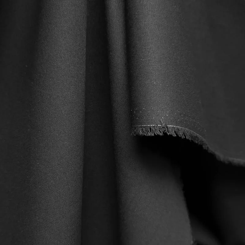 Tissu pour chemise en coton mi-lourd | Fabriqué en Italie | Noir