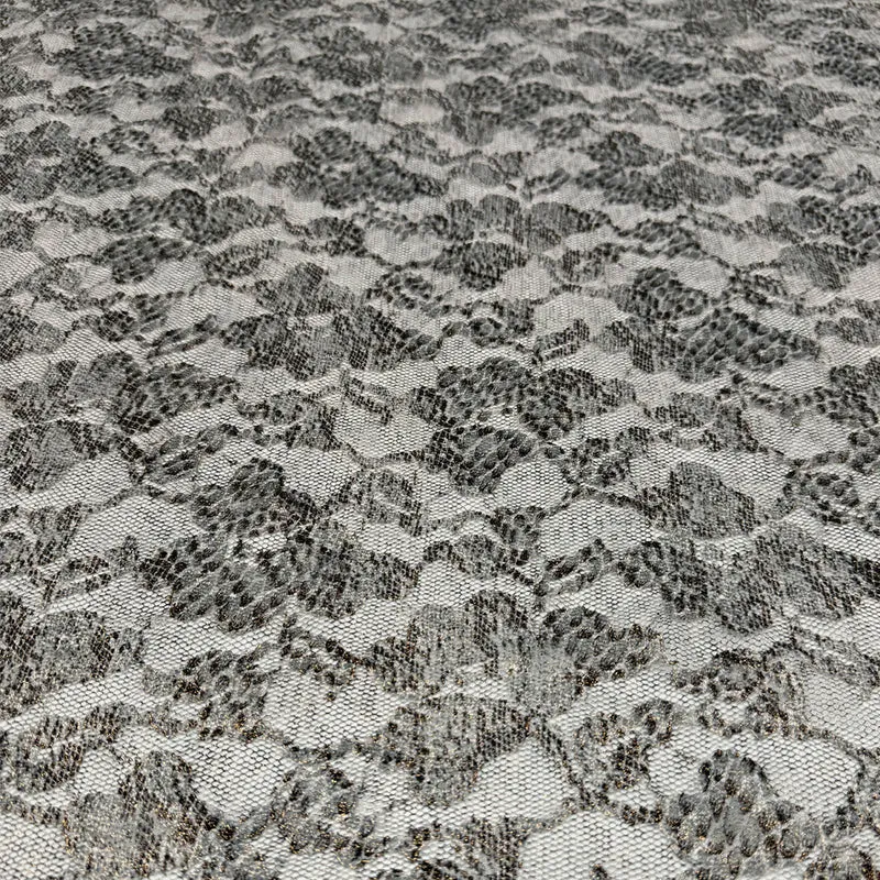 Tissu Dentelle Stretch - Enduit Métallisé, Zina