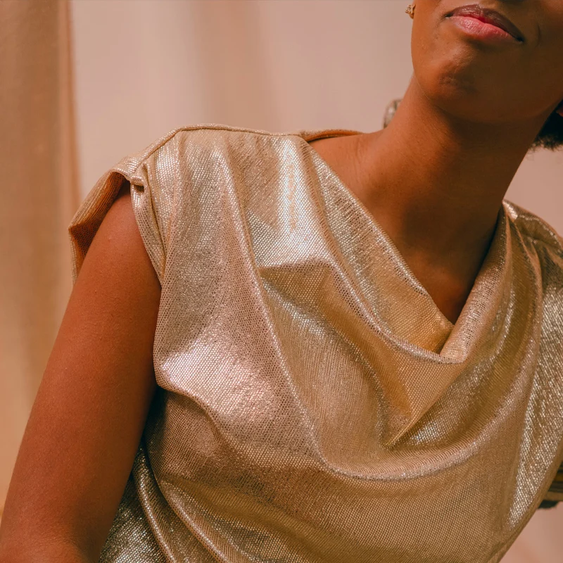 Tissu Maille Jersey - Métallisé, Nyota
