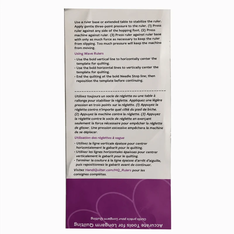 Gabarit de quilting Handi Quilter Wave F | Règle ondulée 4 po
