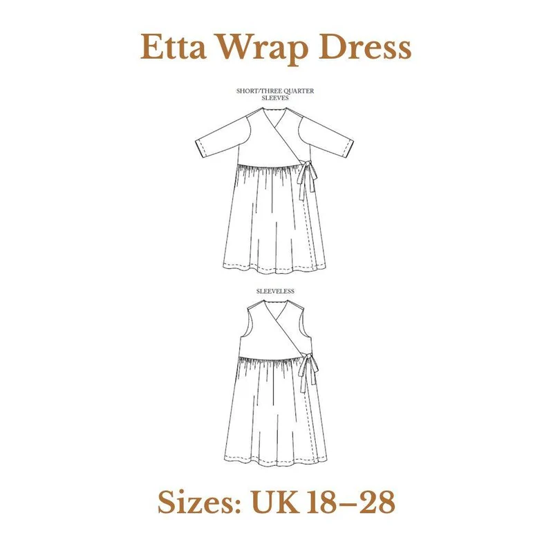 PATRON DE COUTURE PDF | Robe portefeuille Etta | Merchant & Mills | UK 18–28
