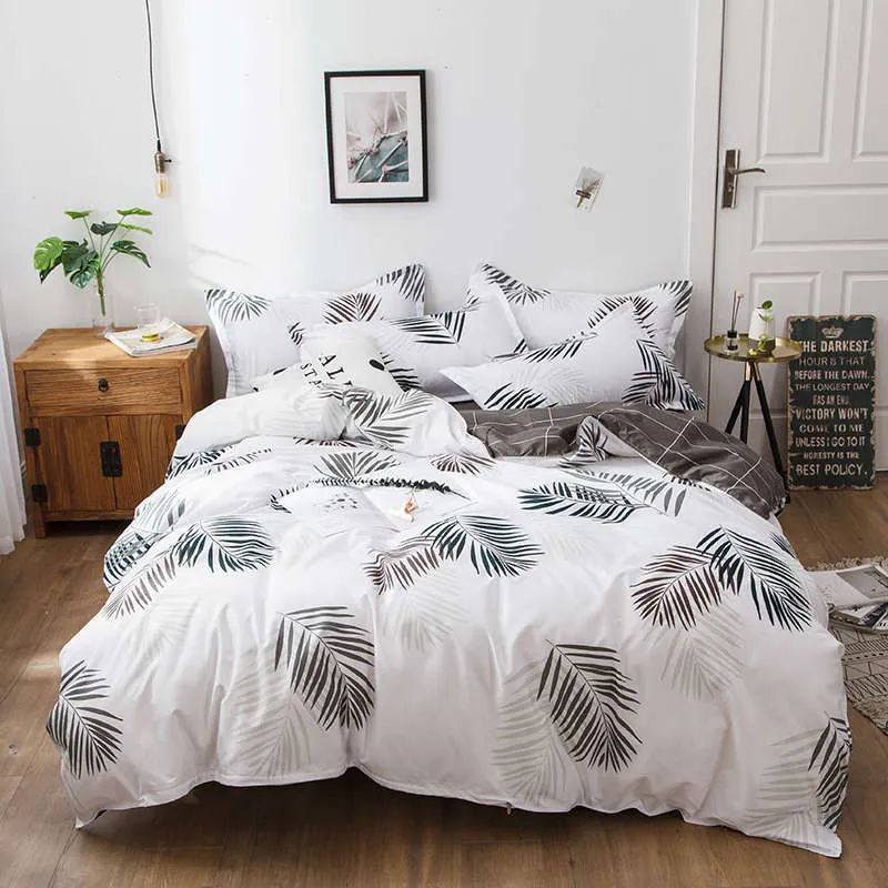 Housse de Couette et Deux Taies Goyave Taupe 240cm Blanc