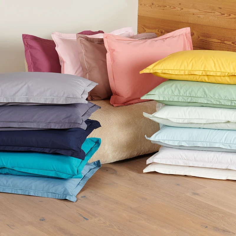 Taie d'oreiller unie - Percale de coton