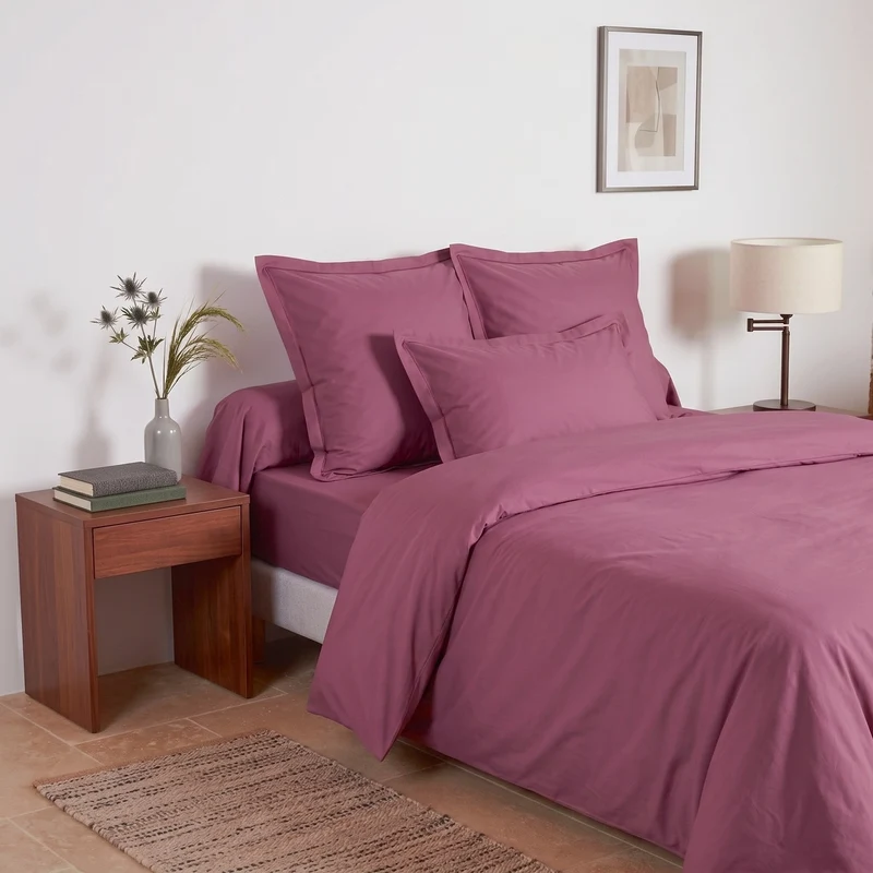 Taie d'oreiller unie - Percale de coton