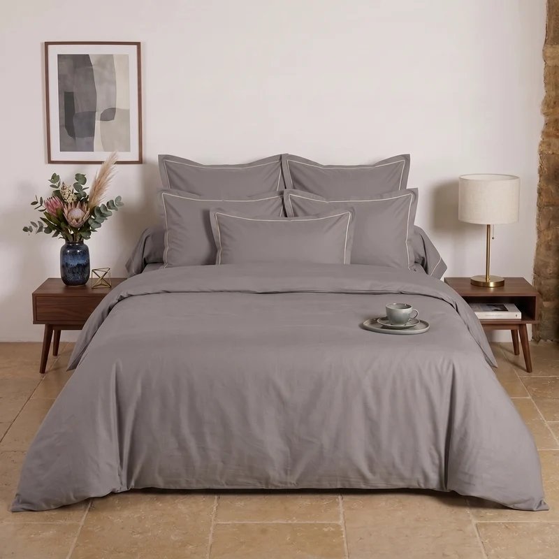 Housse de couette unie - Percale de coton
