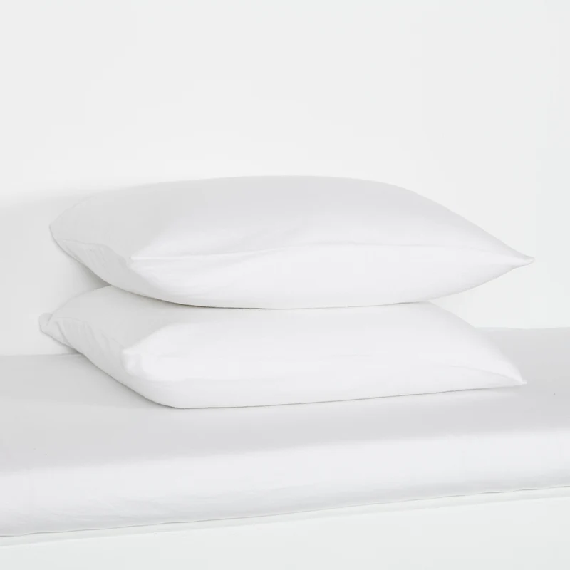 Set de 2 Sous taies d'oreiller Basique - Molleton 100% coton