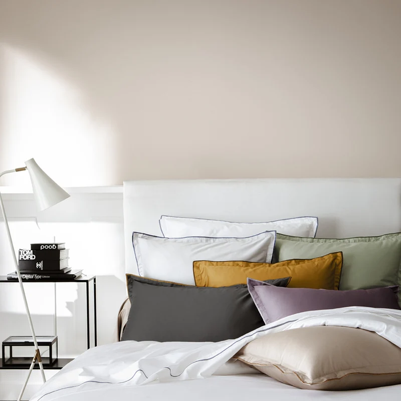 Taie d'oreiller unie Opium - Satin de coton 120 fils/cm²