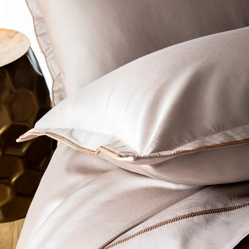 Taie d'oreiller unie Opium - Satin de coton 120 fils/cm²