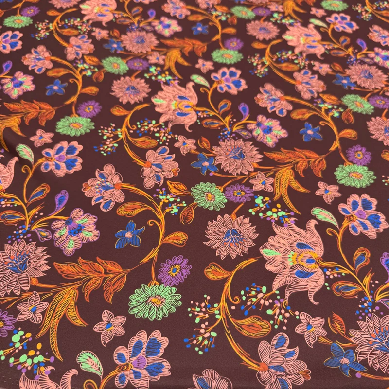 Tissu Satin, Polyester - Anemone