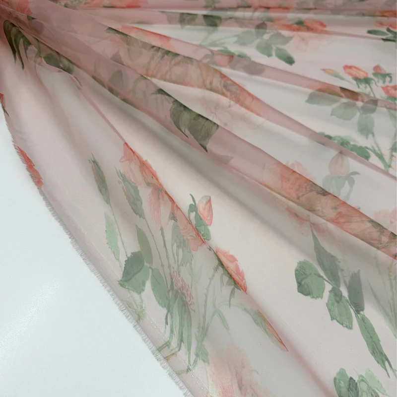 Tissu Organza, Polyester - Floral, Grappolo