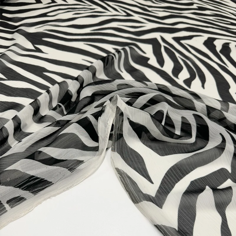 Tissu Mousseline Crinkle, Soie - Zebrata