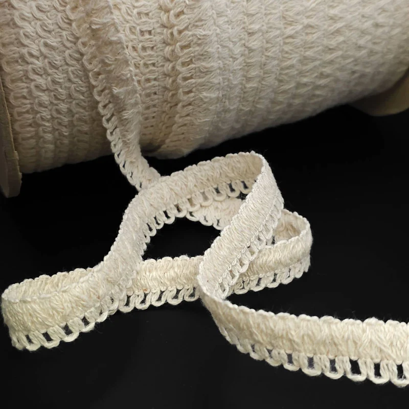 Galon décoratif 100 % coton | Crème | 13 mm - 1/2''