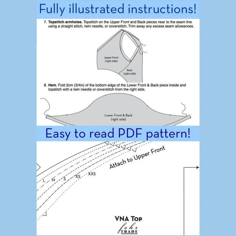 PATRON DE COUTURE PDF | Haut VNA | Fehr Trade