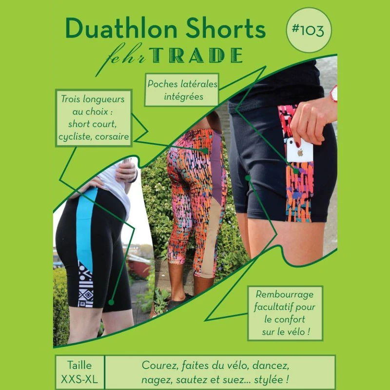 PATRON DE COUTURE PDF | Short Duathlon | Fehr Trade | Bilingue (FR/EN)